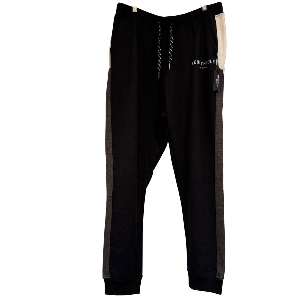 Kenneth Cole New York Mens‎ 4X Jogger Sweatpants Black Colorblock KEXF25BLKB NEW